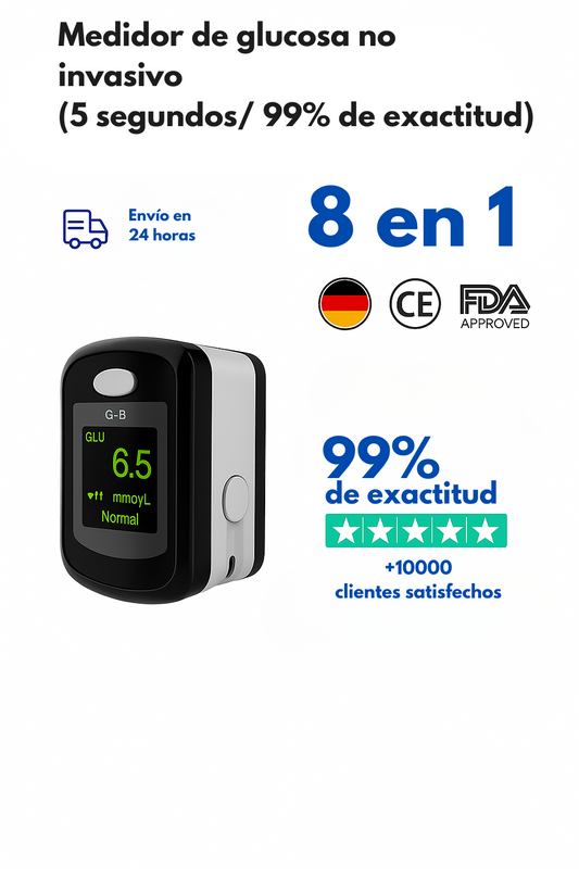 GlucoSmart NoPin™ – Monitor de Glucosa Sin Pinchazos