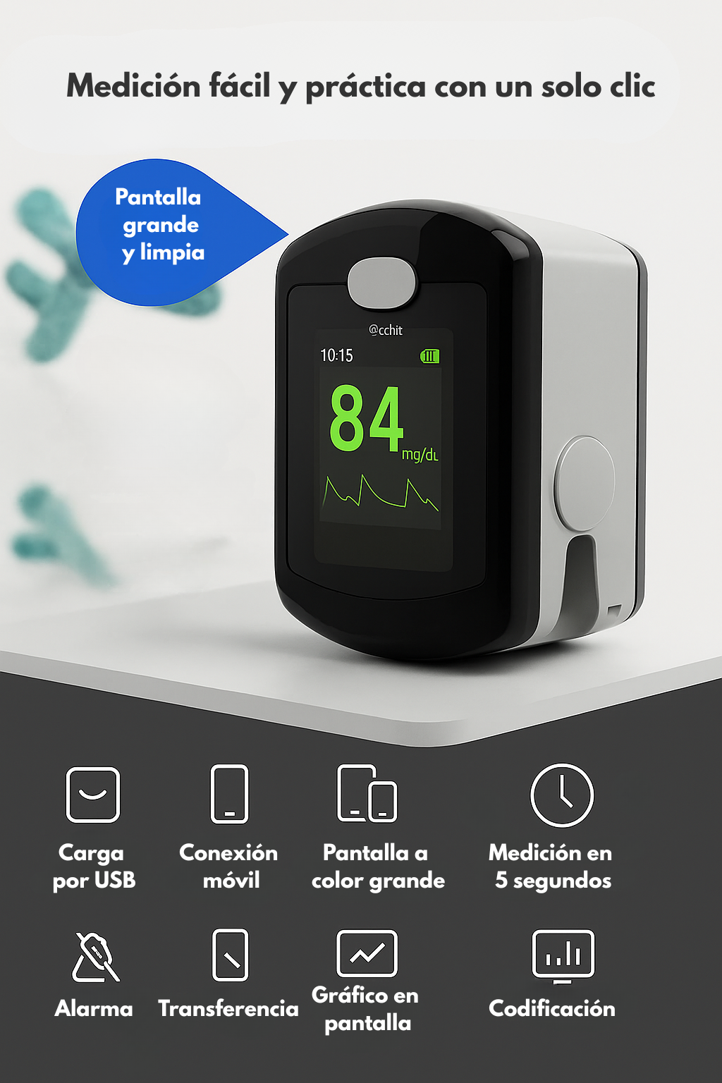 GlucoSmart NoPin™ – Monitor de Glucosa Sin Pinchazos